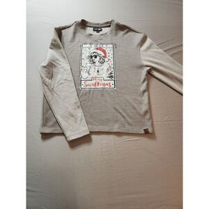 Swiftie Merry Swiftmas Christmas Crop‎ Top Sweatshirt Womens Medium Light Tan